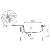 Pomivalno korito SCHOCK Mono D-100L FB stone