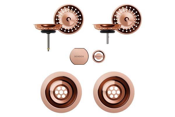 Set izliv, preliv in gumb SCHOCK 400063 Copper