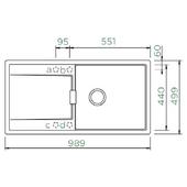 Pomivalno korito SCHOCK Mono D-100L FB stone